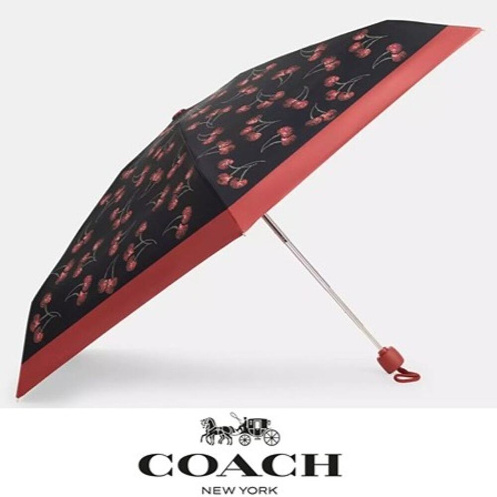 NWT ❤️ Coach Uv Protection Mini Umbrella With Cherry Print